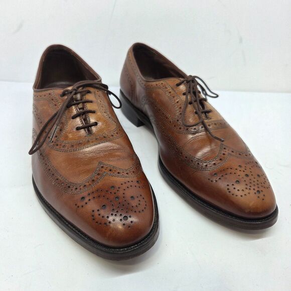 Allen Edmonds TOWNLEY 4757 Mens Walnut Brown Brogue Wingtip Oxfords Size US 9 D